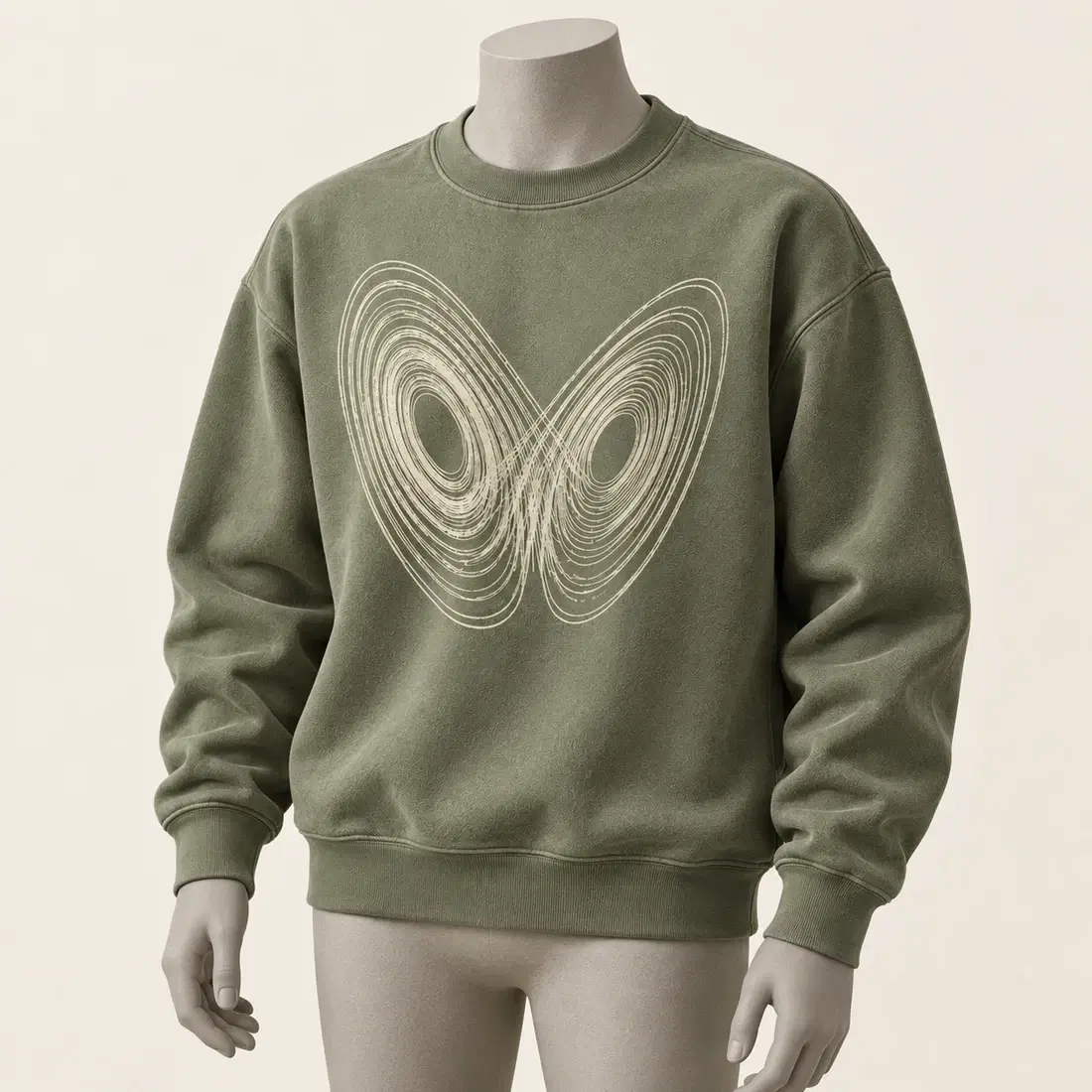 Drape — illustrative sage crewneck concept