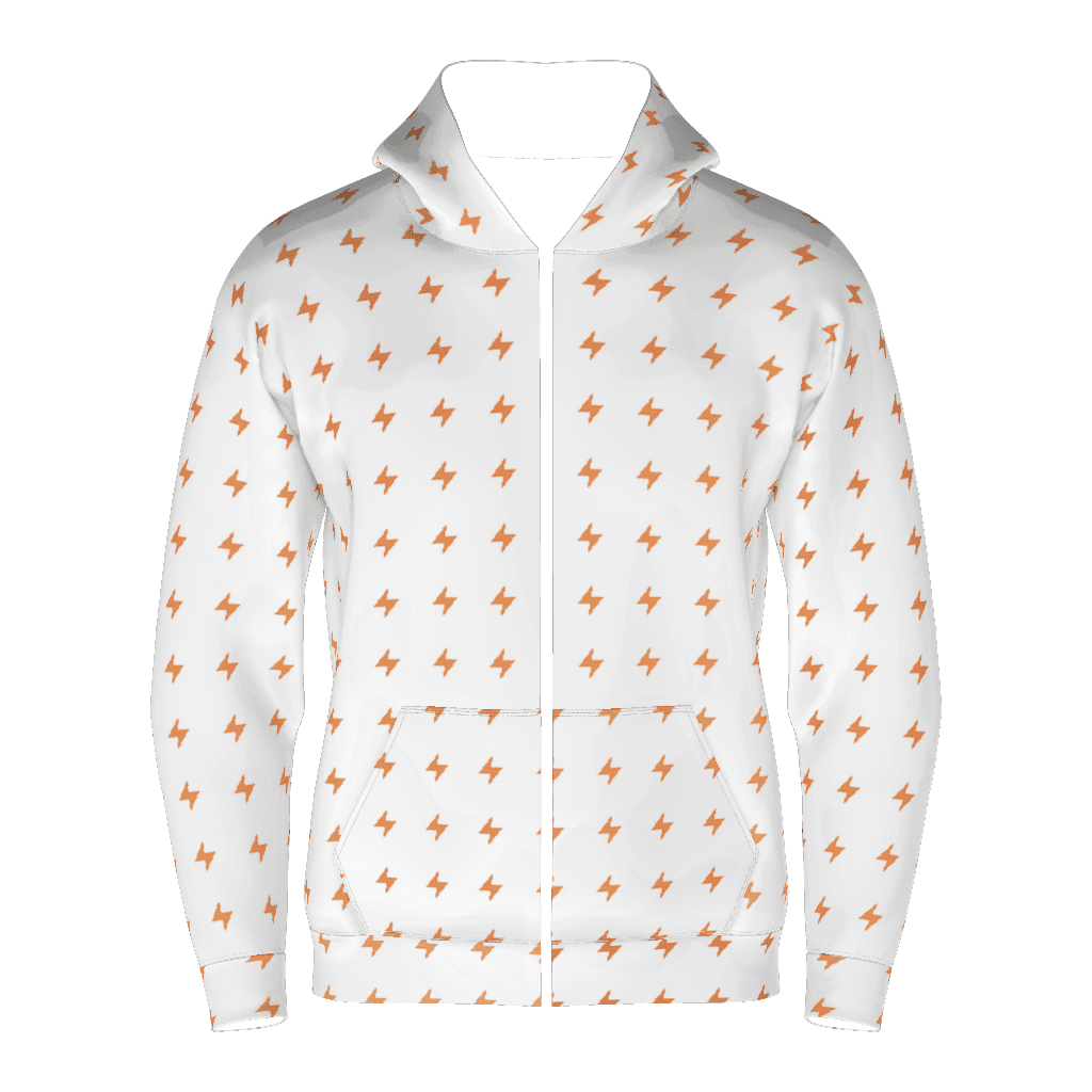 Unisex Zip Hoodie (AOP), White front
